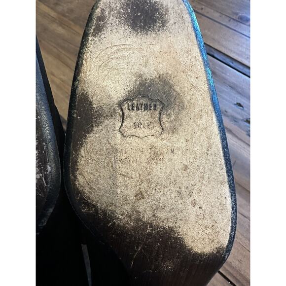 Stuart Weitzman Shoes Size 8 M Black Suede Square Toe Block Heels Pumps Classic - Picture 9 of 12